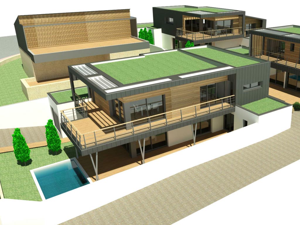 plan maison 3D eco végétalisée